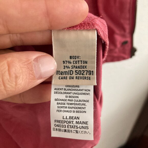 LL Bean Pink Full Zip Jacket 100% Cotton Preppy Classic Travel Lightweight 1X - Picture 12 of 13